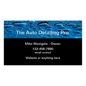 Small Auto Detailing And Cleaning Services Business Card Front View