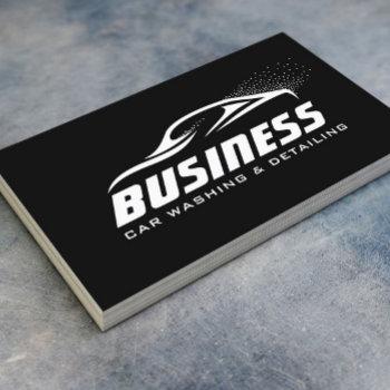 auto detailing automotive car wash plain black business card