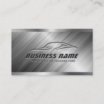 auto detailing car repair automotive modern metal business card