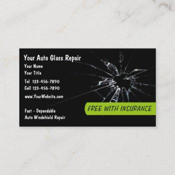 auto glass repair new business card