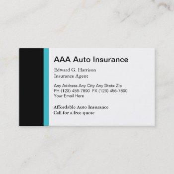 auto insurance agent business cards