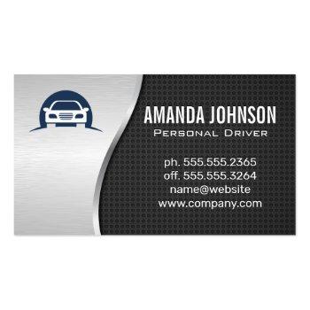 Small Auto Logo | Metallic Business Card Front View