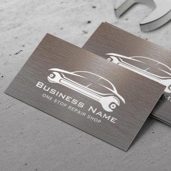 auto repair car logo automotive mechanic metallic business card