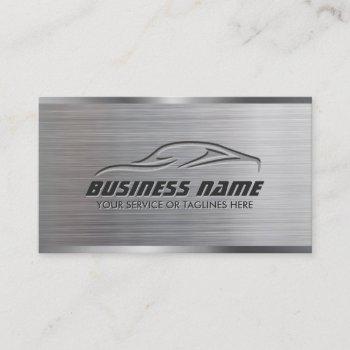 auto repair professional car metallic automotive business card