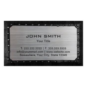 Small Auto Repair Professional Metal Framed Automotive Business Card Back View