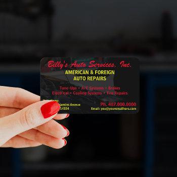 automobile car repair mechanic 2 sided template bu business card