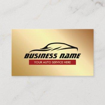 automotive auto detailing car repair modern gold business card