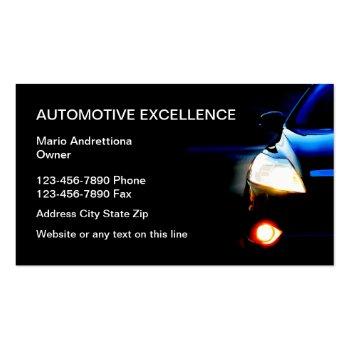Small Automotive Business Services Business Card Front View