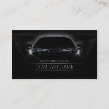 automotive car front light black business card