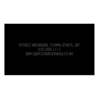 Small Automotive Car Front Light Black Business Card Back View