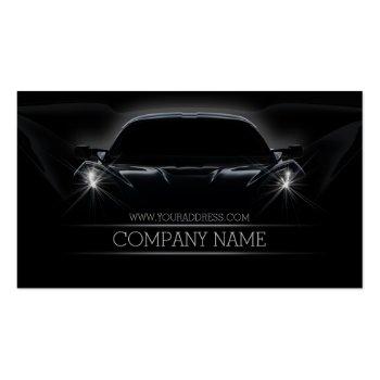 Small Automotive Car Front Light Black Business Card Front View