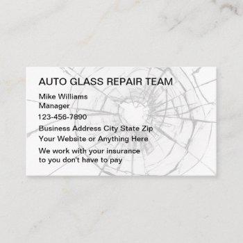 automotive car glass repair business cards
