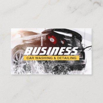 automotive car wash & auto detailing gold label business card