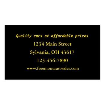 Small Automotive Dealership Business Card Back View
