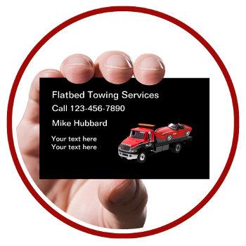 automotive flatbed towing services business card