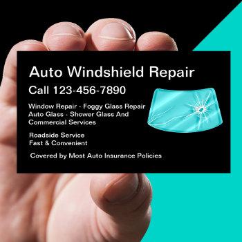 automotive glass repair services design business card