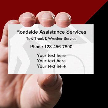 automotive roadside assistance towing business card