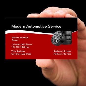 automotive theme with tires business card
