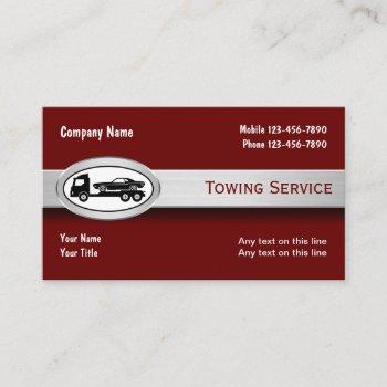 automotive towing wrecker business cards