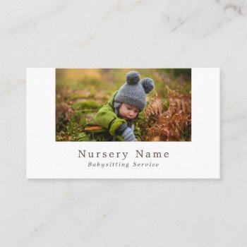 autumn child, babysitter, daycare, nursery business card