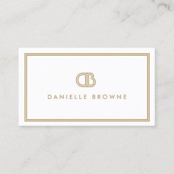avant garde art deco logo with your initials business card