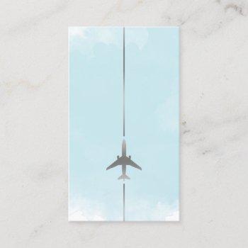 aviation blue watercolor business card