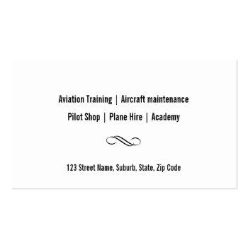 Small Aviation Flying Training Personalize Business Card Back View