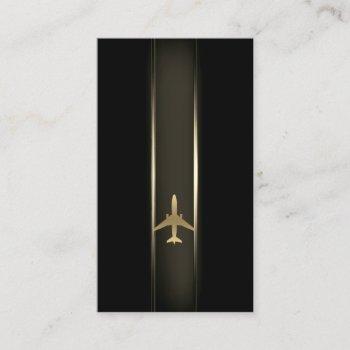aviation gold airplane business card