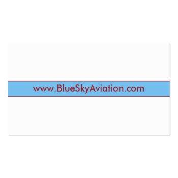 Small Aviation Services Business Card Back View