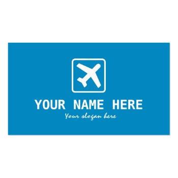 Small Aviation Theme Airplane Business Card Template Front View