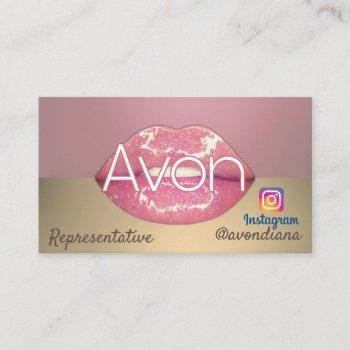 avon instagram logo pink and gold aesthetic business card