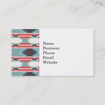 aztec tribal pattern native american red blue business card