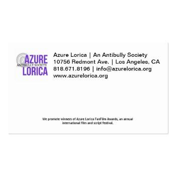 Small Azure Lorica Fanfilm Awards- Living In Crime Alley Business Card Back View