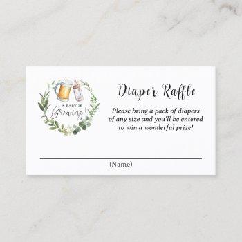 baby is brewing beer and diaper raffle business card