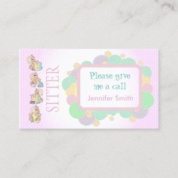babysitter services business card