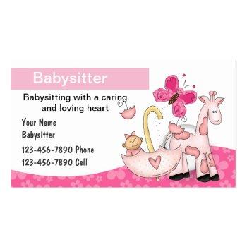 Small Babysitting Business Cards Front View