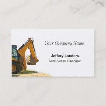 backhoe construction business card