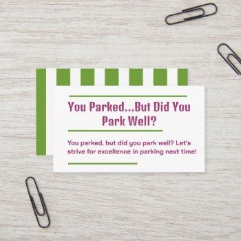 bad parking business card