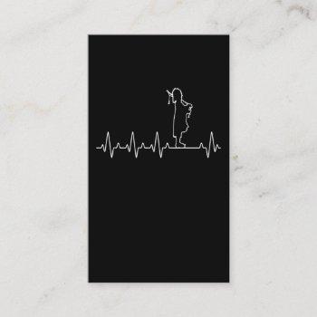 Small Bagpiper Heartbeat Music Lover Musician Bagpipes Business Card Front View