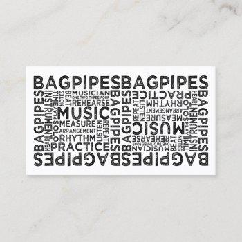 bagpipes typography business card