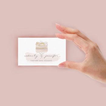 baker pastry patisserie glitter pink birthday cake business card