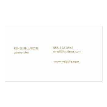 Small Bakery Pastry Chef Cake Logo Business Card Back View