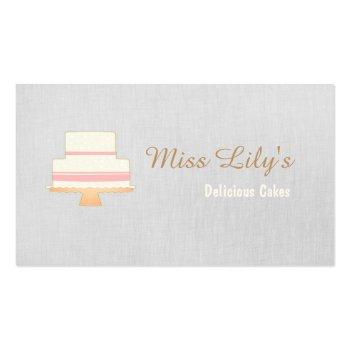 Small Bakery Pastry Chef Cake Logo Business Card Front View