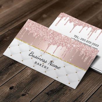 bakery pastry chef modern rose gold drips #2 business card