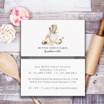 bakery pastry chef  watercolor business card