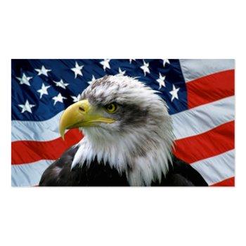 Small Bald Eagle American Flag Round Corner Business Card Front View