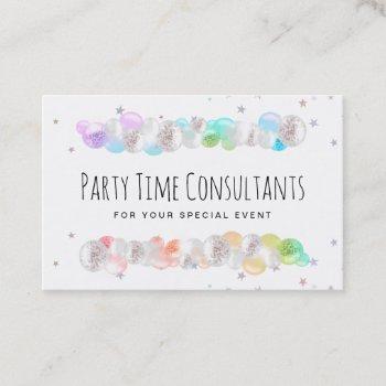 *~* balloons rainbow party event planner festive b business card