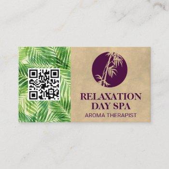 bamboo icon | palm leaf | qr code business card