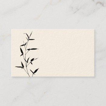 bamboo silhouette background template blank black business card