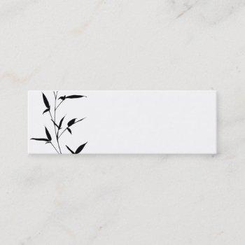 bamboo silhouette background template blank black mini business card